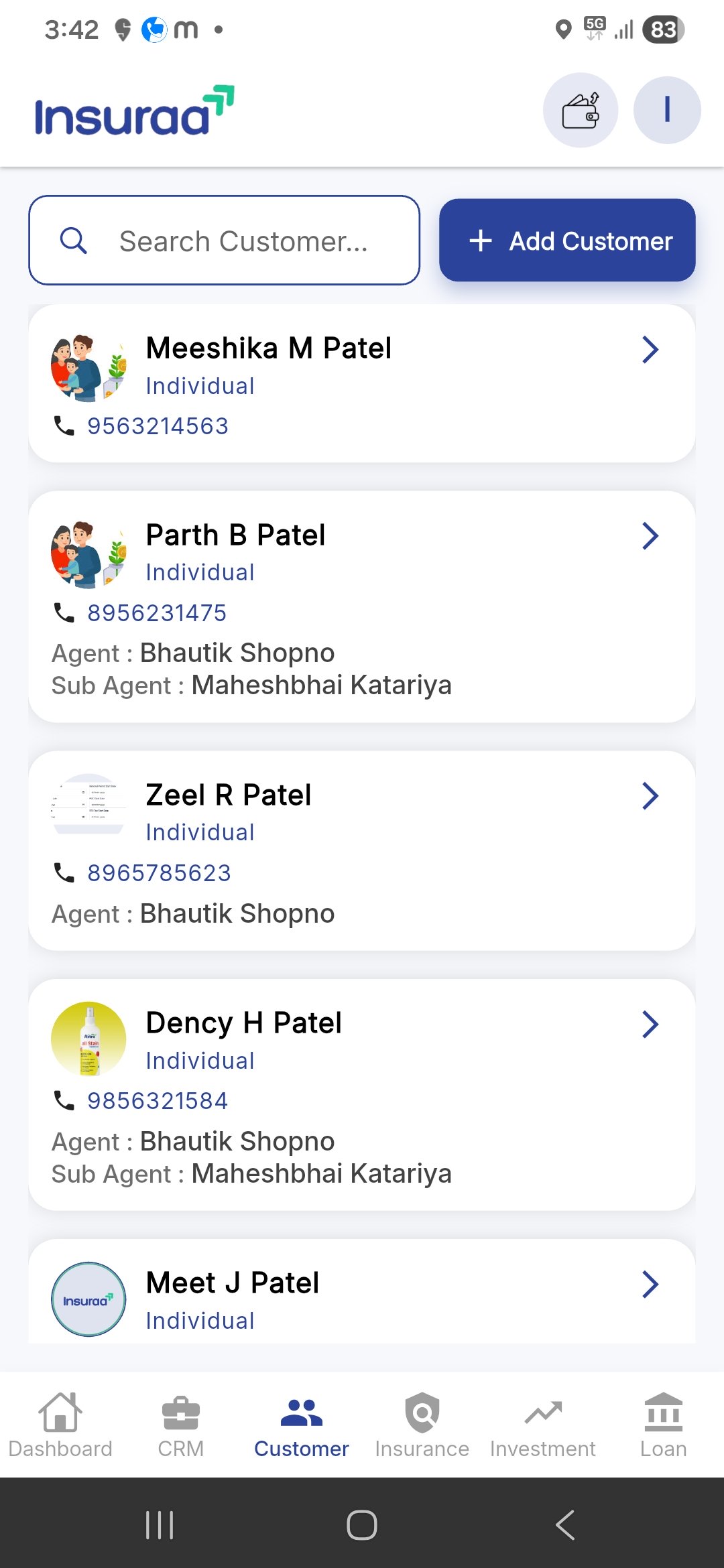 Agent App Screen
